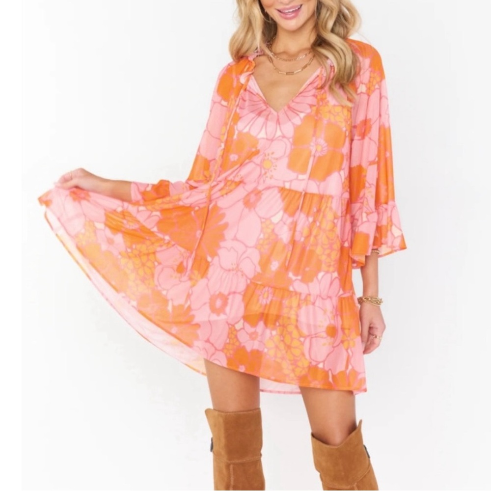 Show me your mumu Pink and Orange Floral Dress